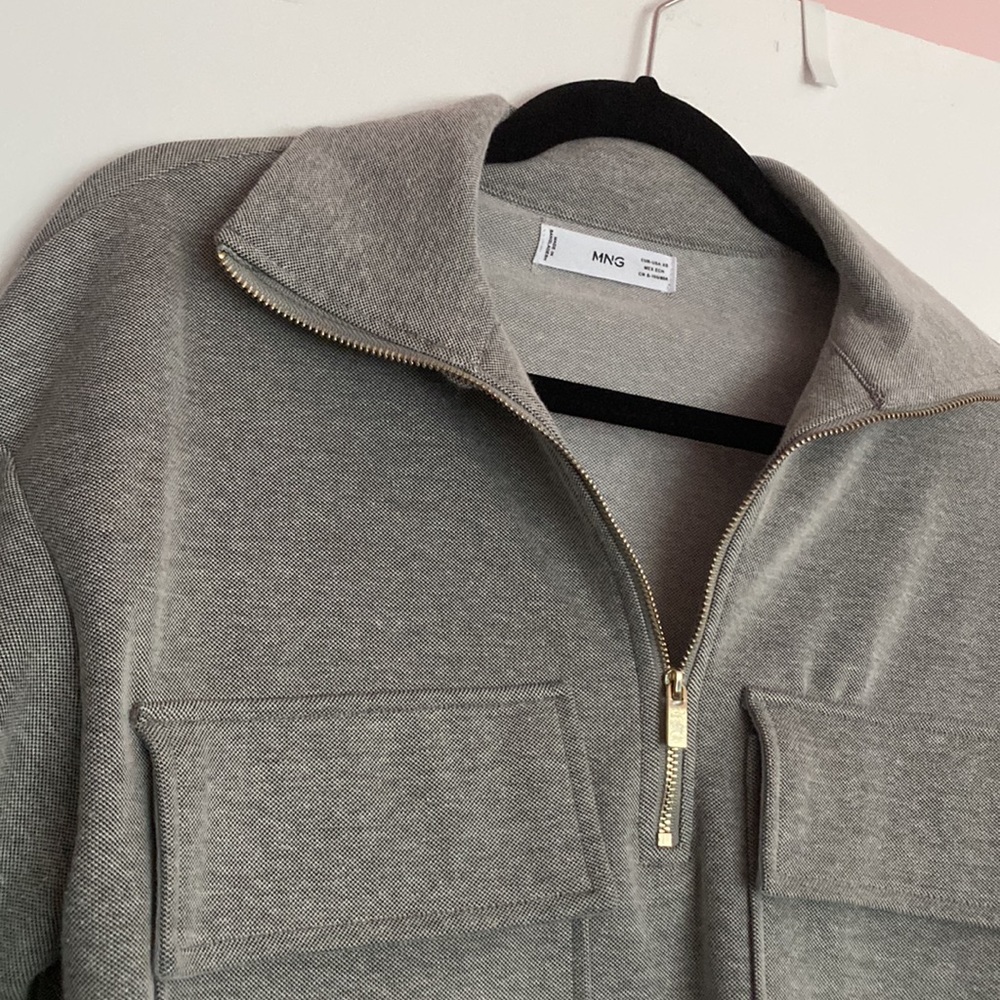 Mango half zip sweater with pocket details